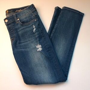 7 For All Mankind Denim Jeans Size 24/0 Josefina Skinny Boyfriend Distressed